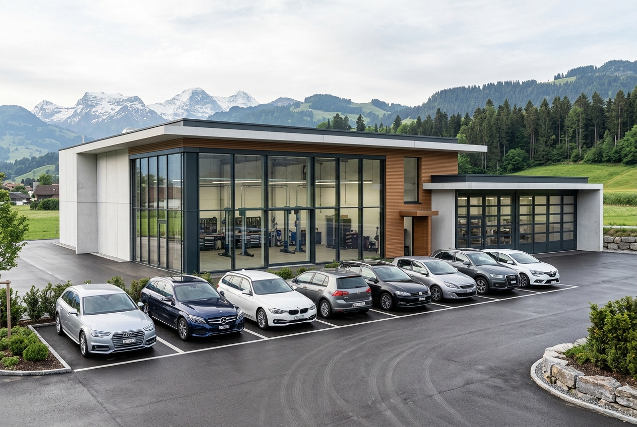 Parking d'un garage moderne en Suisse